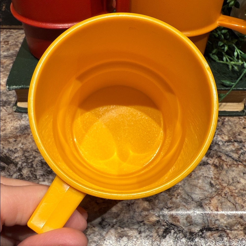 Tupperware Stackable Mugs Set - Red, Orange, Yellow - Picture 4 of 7